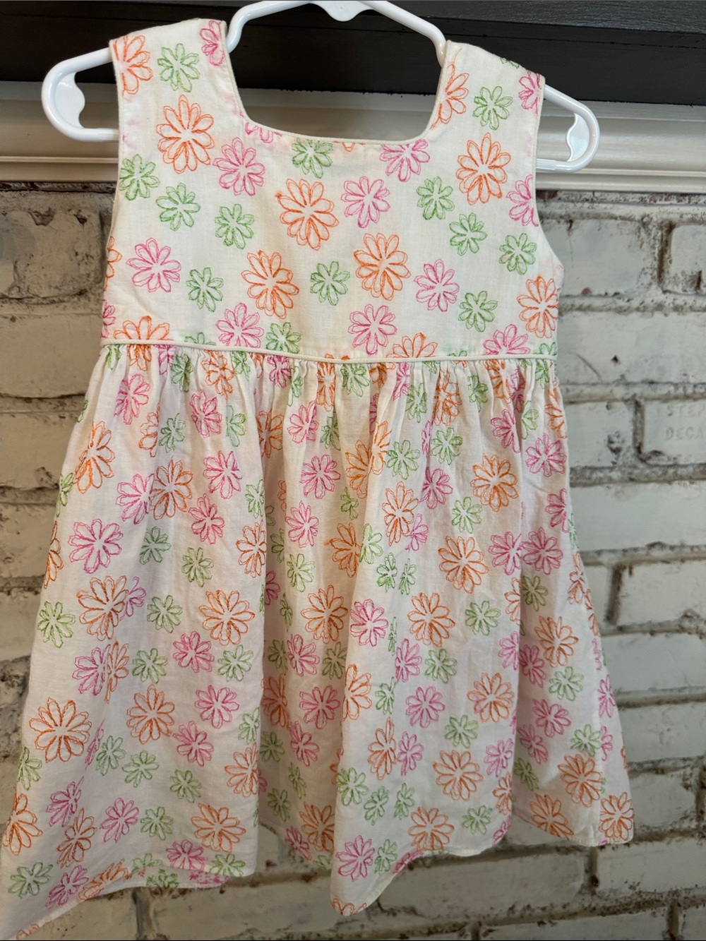 Strasburg Kids Floral Summer Dress - Pink, Orange & Green